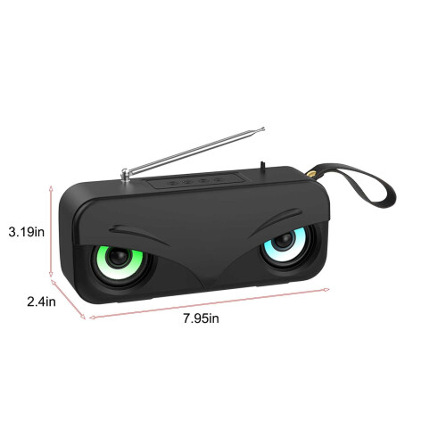 Φορητό ηχείο Bluetooth PAVEOS με FM, Subwoofer, φώτα LED, στερεοφωνικό ήχο υψηλής έντασης, μαύρο - 1
