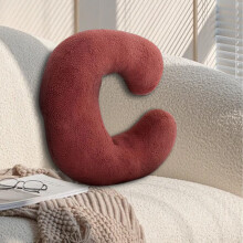 Cuscino in peluche con lettera Loyerfyivos, compatibile con la lettera C, cuscino decorativo da abbraccio per letto, divano, alfabeto AZ
