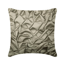 Fodera per cuscino grigio argento 45x45 cm, con texture satinata, pieghe e nodi, tinta unita, stile moderno - Silver Wave