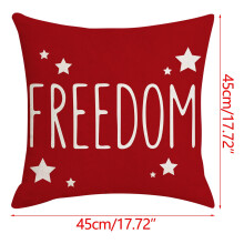 OYIGU17,7" x 17,7" putetrekk med uavhengighetsdagstrykk, linputetrekk til sofa, patriotiske juli-dekorasjoner, kompatibel med hjemmets sofa og soverom