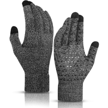 Winterwollstrickhandschuhe für Damen und Herren – Touchscreen-fähige, warme Strickhandschuhe für kaltes Wetter, ideal zum Laufen und Autofahren