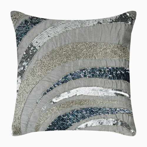 Capas de almofada decorativas com zíper, cinza, 40x40cm (16x16 polegadas), estilo casa de campo francesa, capas de almofada de seda para sofá,