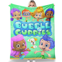 Couverture Bubble Guppies 127 x 102 cm, jeté de canapé en flanelle, idéal pour les voyages, la climatisation et le lit - Plusieurs tailles