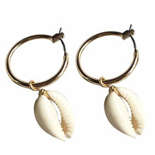 Fashion Sea Shell Huggie Earrings Women Statement Summer Beach Party Jewelry