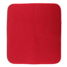 Tapis égouttoir à vaisselle en microfibre, rouge, pour évier et cuisine.