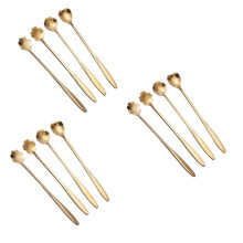 36pcs Stainless Steel Long Handle Coffee Spoons Mirror Polished Golden Finish Dishwasher Safe for Home and Cafe
