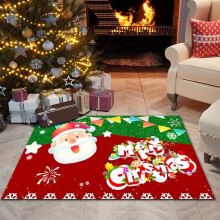 Tapis de sol de Noël 50 x 80 cm pour cuisine, chambre, salon, bout de lit, doux, lavable, antidérapant, pour salle de bain ou entrée.