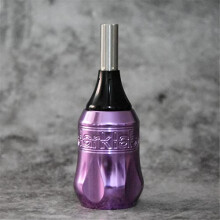 Tattoo Cartridge Grip Adjustable Aluminum Ergonomic Round Tube for Rotary and Coil Machines Purple