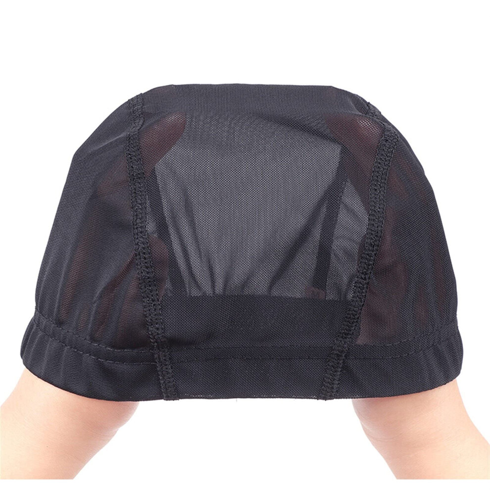 Unisex Black 6Pcs Breathable Mesh Wig Caps M Stretchable Nylon For Secure Hair Hold