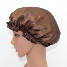 2pcs 100% Silk Hair Bonnet for Women AntiFrizz Sleep Cap Long Hair Friendly Brown