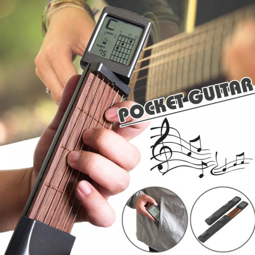Fickgitarr Ackordtränare Solo Six Bärbar Gitarr Med Skärmtränare