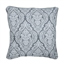 Euro kussensloop, grijs, 26x26 inch (65x65 cm), jacquard, damast, Victoriaanse kussensloop in Euro-formaat - mat damast