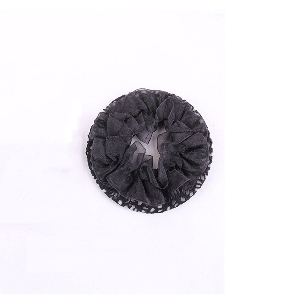 Black Nylon Wig Cap Hair Net With Secure Elastic Hold For Ballet, Sports And Long Hair