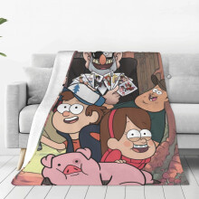 Gravity Falls -söpö anime-peitto, superpehmeä ja kevyt flanelli, yhteensopiva sängyn ja sohvan sisustuksen kanssa, 60"x50", loistava lahja