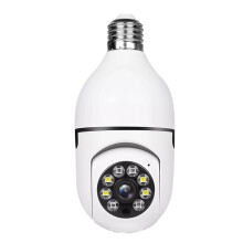 DG00 Light Bulb Camera 2.4GHz WiFi Outdoor, 1080P E27 Light Bulb Camera Security Camera, Indoor 360 Home Security Cameras, Full Color Day And Night