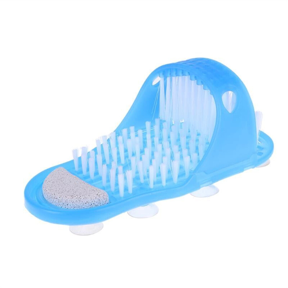 Blue Foot Scrubber With Pumice Stone For Dead Skin Removal And Gentle Bristle Massage In Shower
