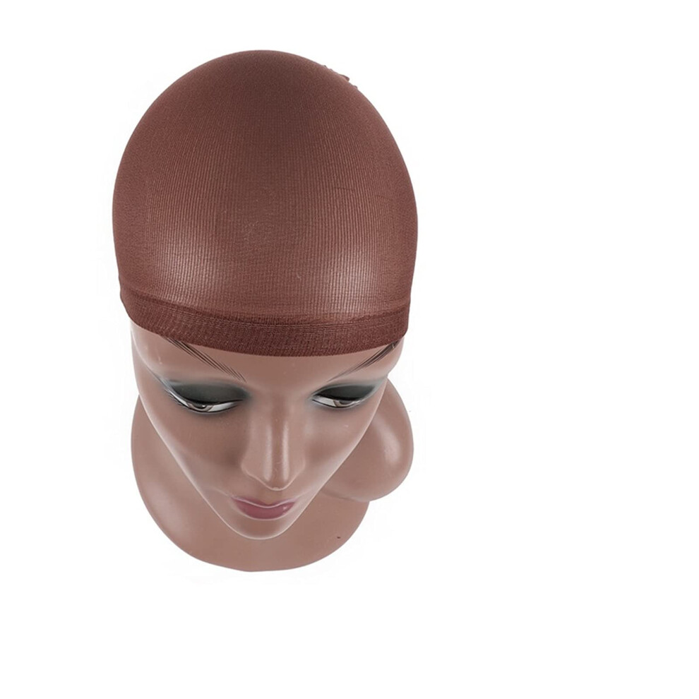 Unisex Red,Brown Red Coffee Nylon Wig Cap 2 Pack For Secure Wig Placement Breathable Stretch Fit Comfort