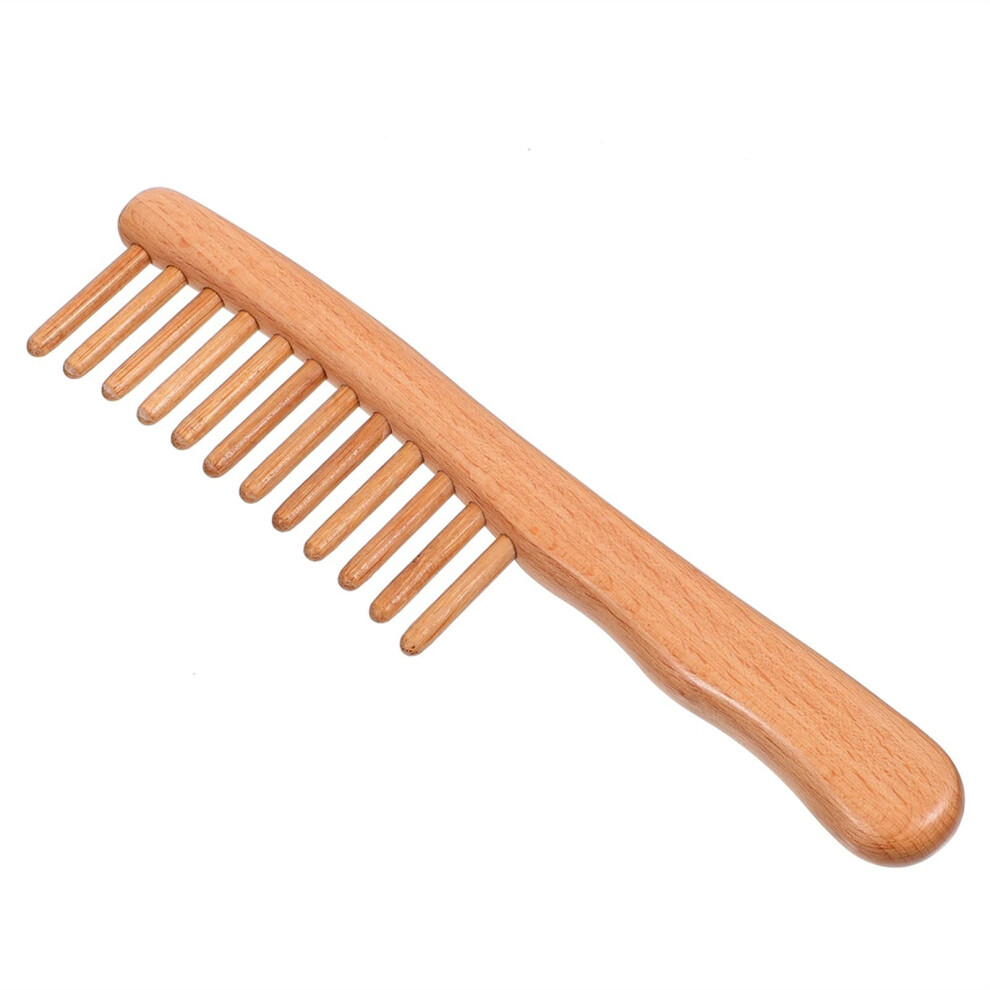Unisex Brown Wooden Hair Comb Wide Tooth Sandalwood For Smooth Detangling And Gentle Scalp Care