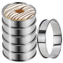6Pcs Stainless Steel Egg Rings 4 Inch English Muffin Crumpet Molds Nonstick with Safe Rolled Edges