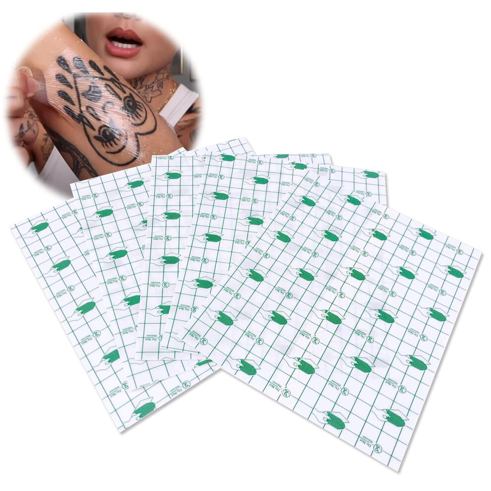 Tattoo Aftercare Bandage Waterproof Breathable Second Skin Film 5.9x7 Inch Transparent 5pcs
