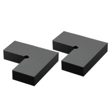 Conector de canto para corrimão - DUOKU - HT-05 - POM preto fosco - Pacote com 2 unidades - Para corrimãos de 52,5 cm