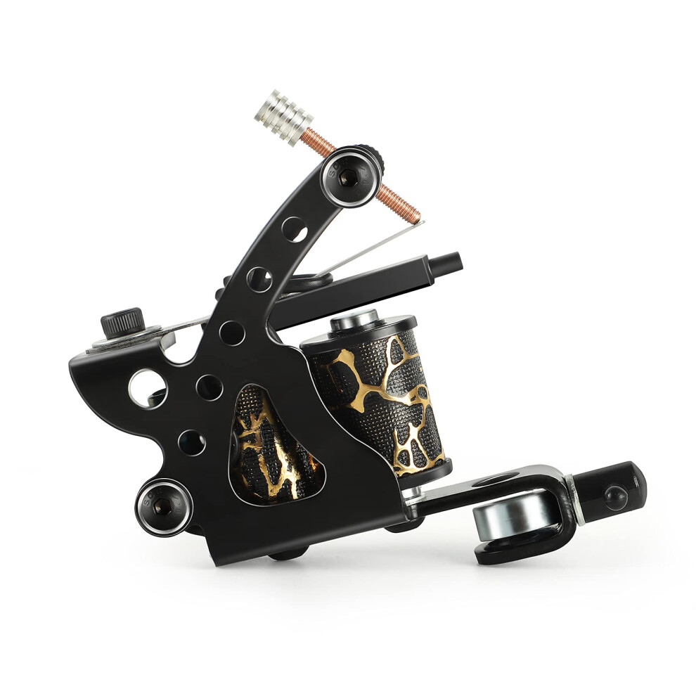 Black Coil Tattoo Machine Gun Iron Liner Shader 8 Wrap Coils Stable Power For Beginners And Artists