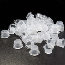Large Disposable Tattoo Ink Cups 15mm 100pcs Spill Resistant Clear Plastic for Permanent Makeup