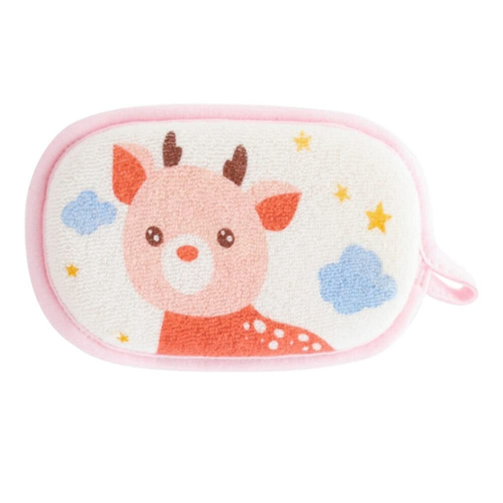 Baby Bath Sponge Soft Cotton Infant Pouf with Cartoon Design for Gentle Newborn Skin Cleaning