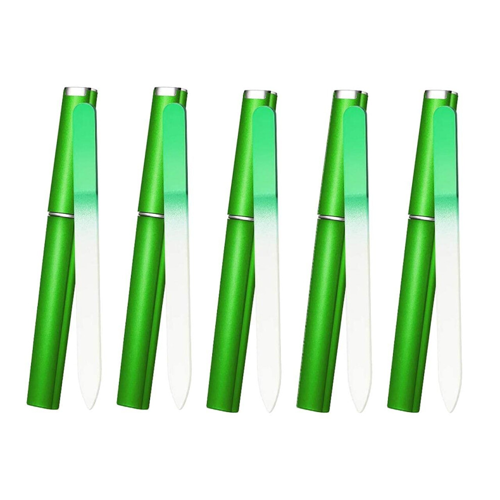 5Pcs Glass Nail File with Case, DoubleSided Crystal Fingernail File for Natural Nails, Gift Set
