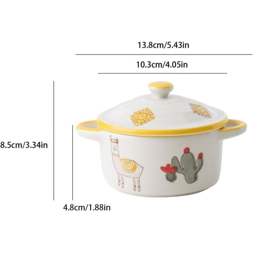 Ceramic Bowl Set with Lids Dishwasher Safe Souffle Baking Bowls for Versatile Serving 2