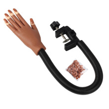 Practice Hand for Nail Art with Realistic Lifesize Design, Adjustable Fingers and Stand for Manicure