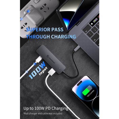 Διανομέας USB C, Διανομέας USB C 100W PD MacBook, Προσαρμογέας USB3.0USB2.0 για MacBook Pro/Air, συμβατός 2