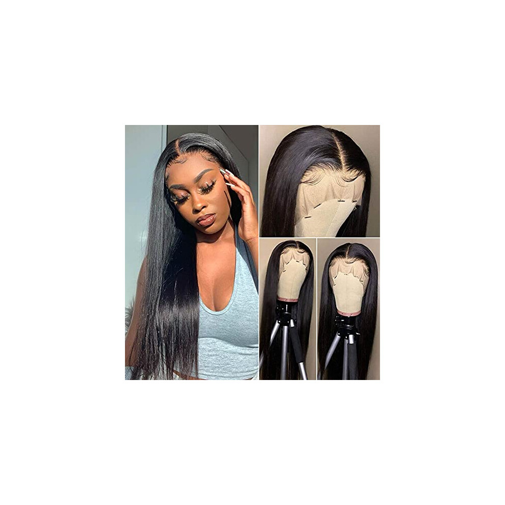Unisex Black 613 Blonde Human Hair Wig Lace Front Brazilian Virgin Hair, Pre Plucked 13X6 Hd For Women