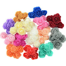 Visland50PCS Cabezas de flores falsas para manualidades, mini rosas de espuma PE, flores artificiales compatibles con fiestas de bricolaje,