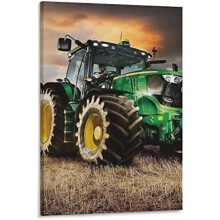 Plăcuță metalică vintage cu tractor, postere pentru dormitor de băieți, postere verzi pentru vehicule agricole, pictură artistică de perete