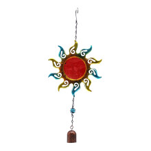 Winysin1PC Campanillas de viento con forma de sol, adornos de hierro forjado para balcón, campanillas de viento colgantes creativas