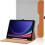Capa compatível com Samsung Galaxy Tab S9 2023 de 11 polegadas SM-X710/X716B/X718U - [Suporte para S Pen] Capa tipo flip em couro PU para tablet 1