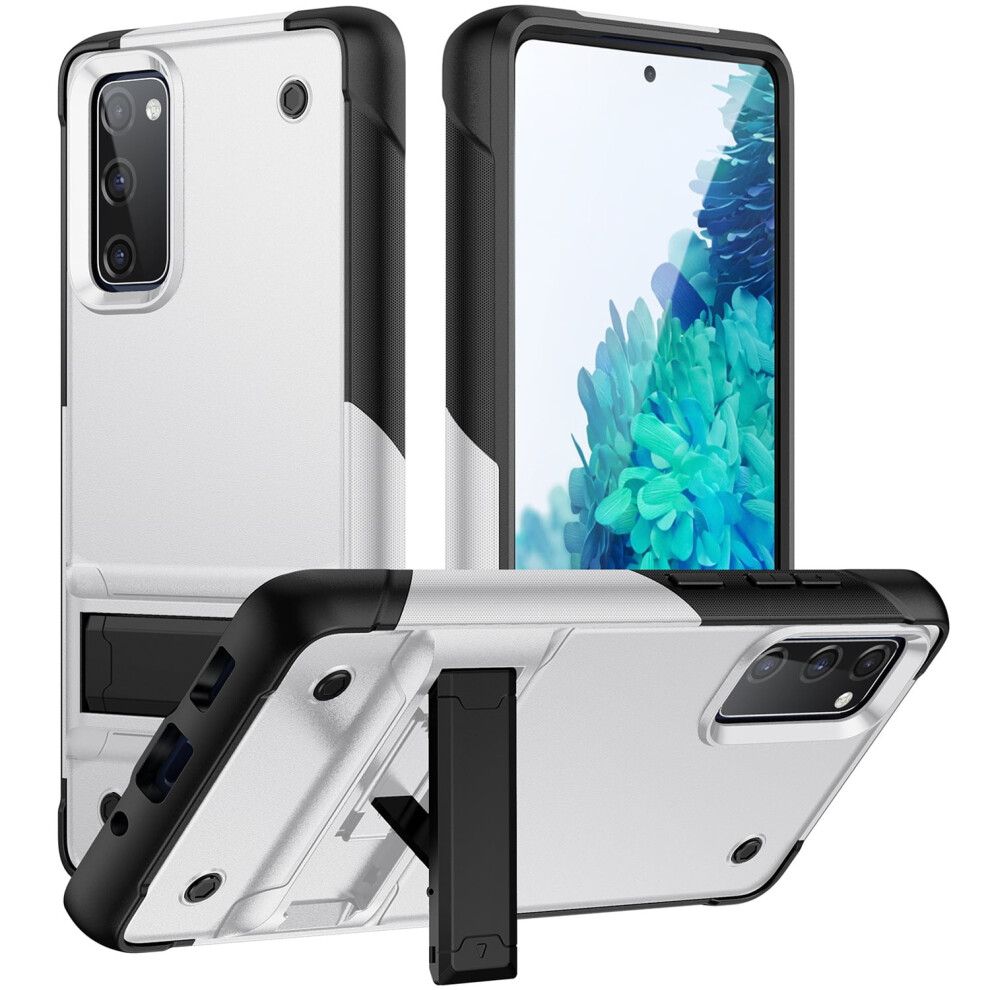 Compatible With Samsung Galaxy S20 Fe Case, Military Grade Shockproof Drop Protection Rugged Hybrid Cover With Kickstand - 6.5" 5G/4G 2020 2022 White 9173940094062