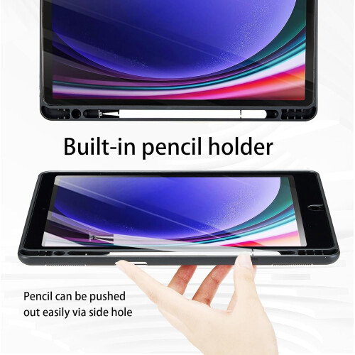 Capa compatível com Samsung Galaxy Tab S9 2023 de 11 polegadas SM-X710/X716B/X718U - [Suporte para S Pen] Capa tipo flip em couro PU para tablet 2