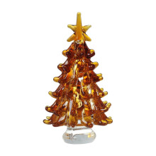 Generic Crystal Art Carfts Glass Royal Blue Clear Christmas Tree Sculpture Figurine Decorative Colorful Crystal Christmas Tree Holiday Figurine
