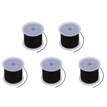 5 Rollen schwarze gewachste Baumwollkette mit Perlen, 1 mm, heiß begehrt