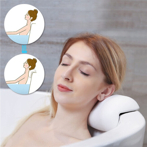 Bath Pillow with Strong Suction Cups, Soft Waterproof Neck Support for Spa and Jacuzzi 2