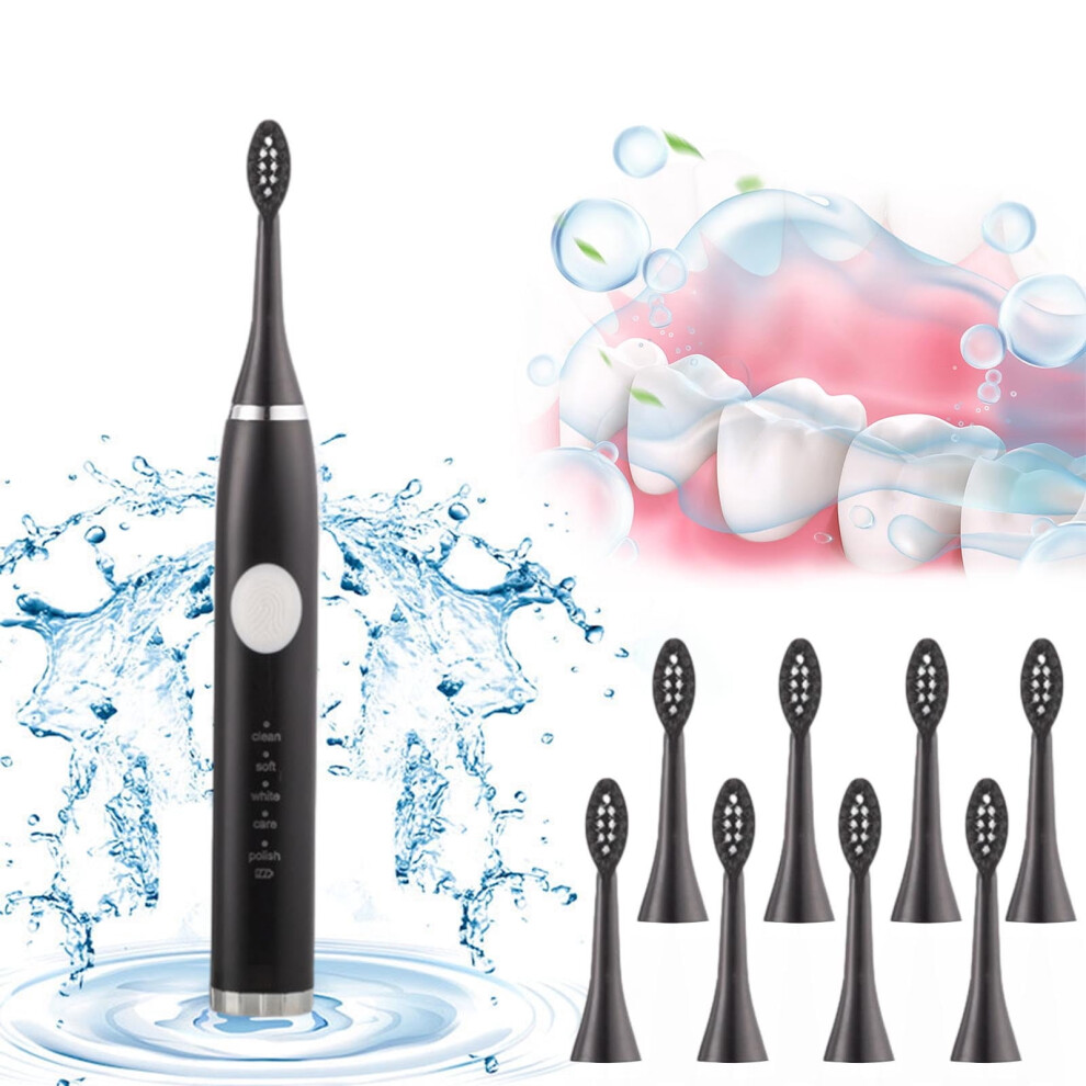 ZKCCNUK Electric Toothbrush with 8 Heads, 5 Modes, IPX7 Waterproof - Compatible with Standard Chargers