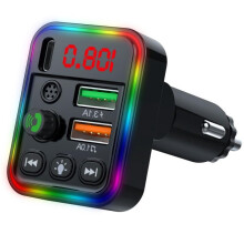 P19 Carga rápida QC3.0 Reproductor MP3 para coche Receptor Bluetooth Disco U Luz ambiental MP3 para coche P19