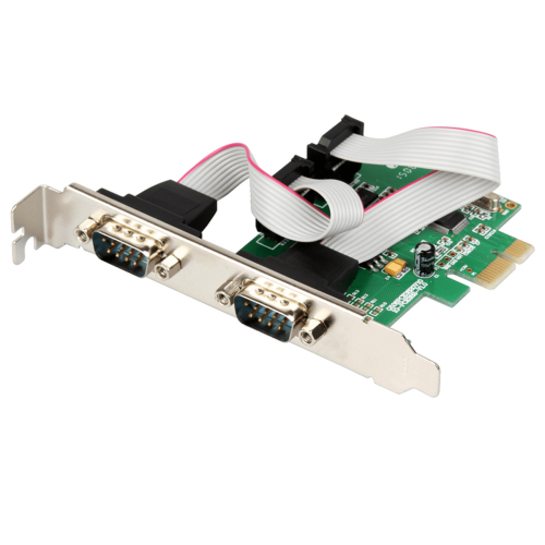 2X PCI Express2Ports Σειριακή Κάρτα Ελεγκτή RS232Com Db9 PCI-E1.0X1WCH382Chip με Βάση Χαμηλού Προφίλ 2