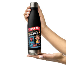 Terug naar school: roestvrijstalen waterfles voor jongens, geschikt voor het vijfde leerjaar (videogame).