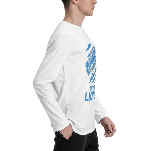 DET_Lions Ανδρικό T-shirt με μακριά μανίκια και στρογγυλή λαιμόκοψη, Αθλητικό 2