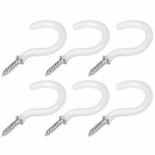 Ganchos de aço Wideskal de 1-1/4" polegadas com revestimento em vinil PVC para plantas, pacote com 6 unidades.