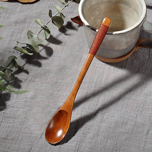 Colher e garfo de bambu Winysin para cozinha, utensílios de mesa para sopa e chá.