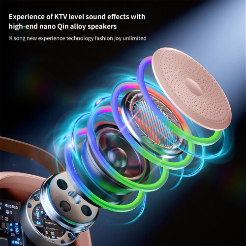 Jacenvly Valentine's Decorations Clearance, Ηχείο Bluetooth συμβατό με δύο μικρόφωνα, Ασύρματο τραγούδι, 2